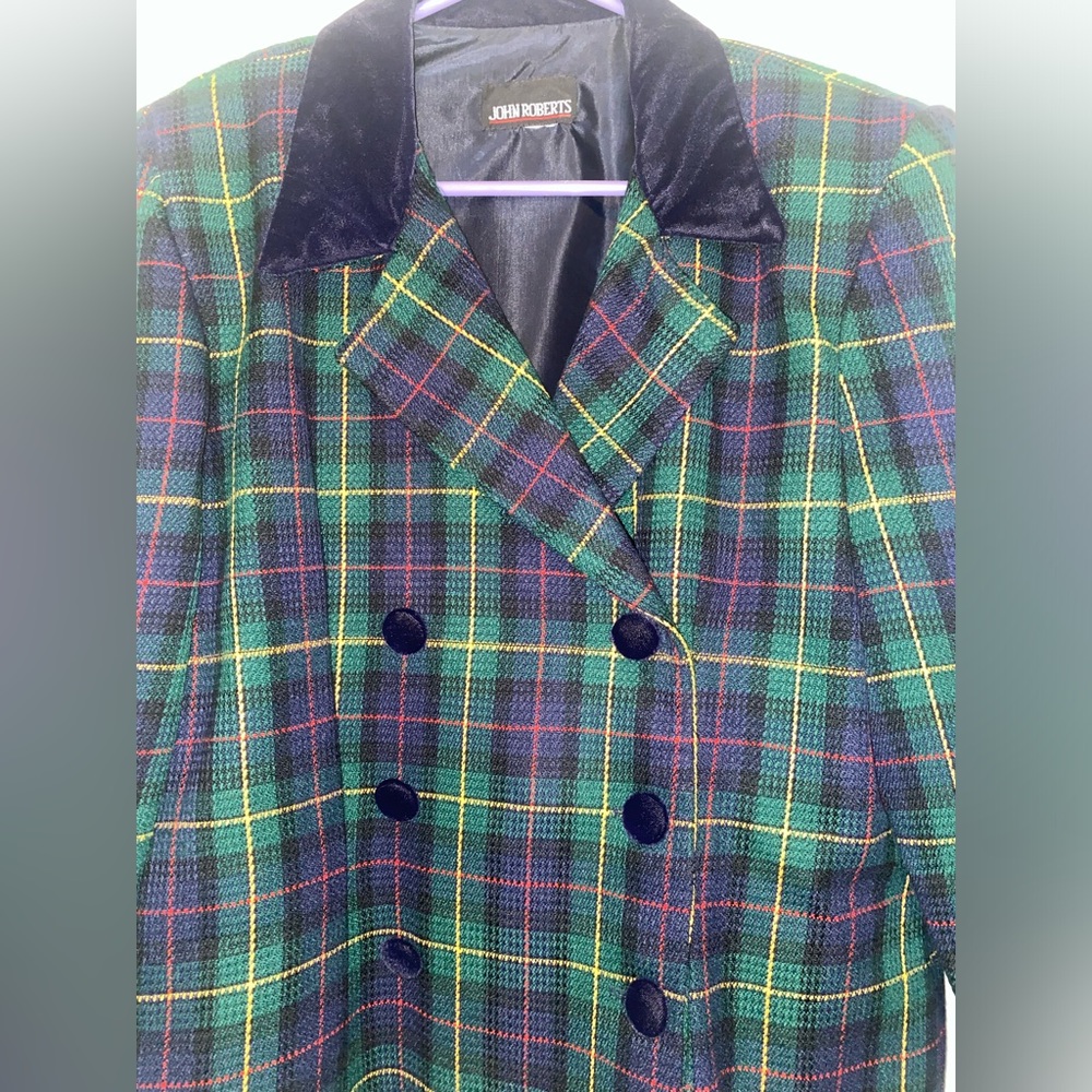 Vintage 80's Plaid Blazer x John Roberts Large